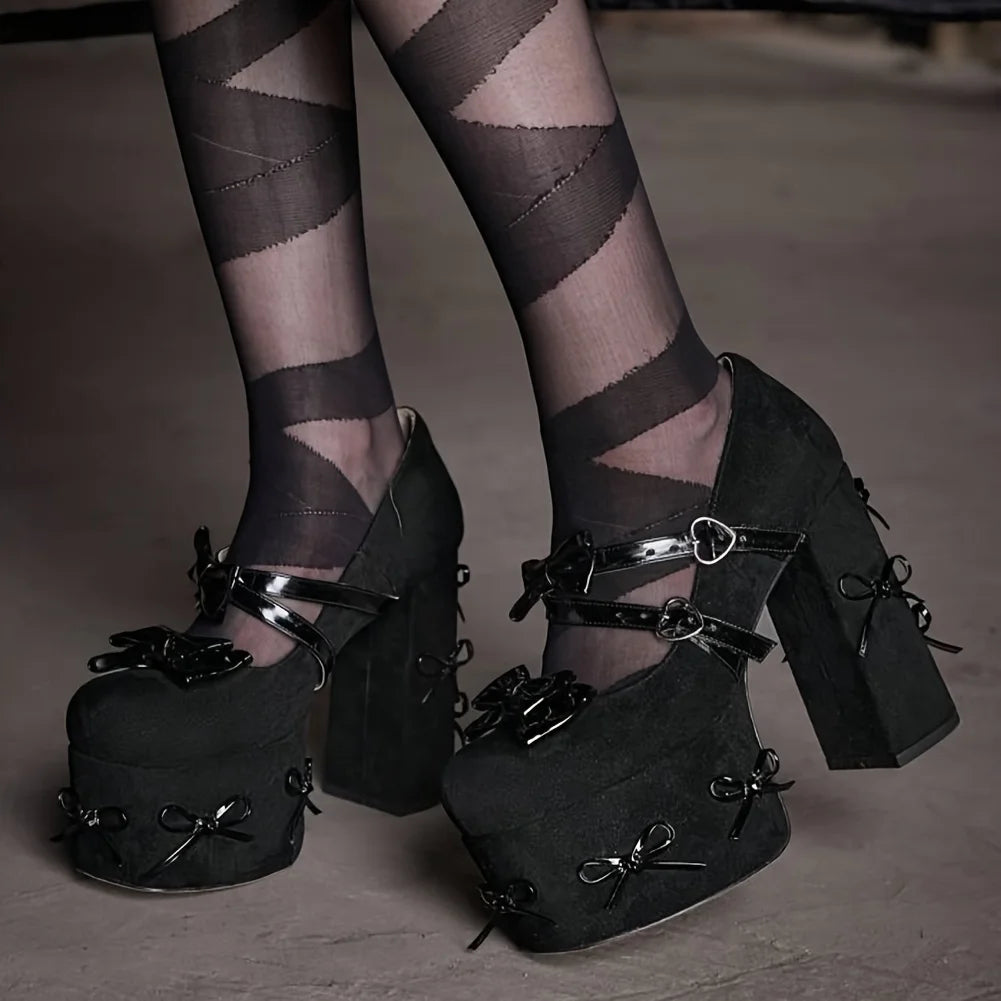 Platform Chunky Mary Jane Heels