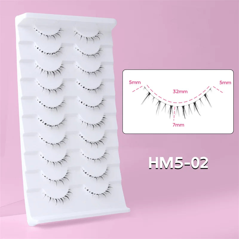 10/6/5Pairs Lower Lashes Natural Under Eye Lashes Soft 16 Different Styles False Eyelash Clear Band Faux Mink Fake eyelashes