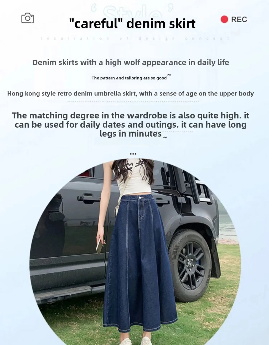 High-Waisted Jean Skirt