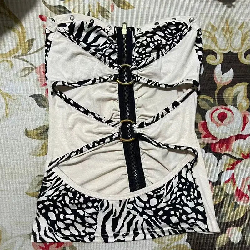 Sling Zebra Stripe Tube Top
