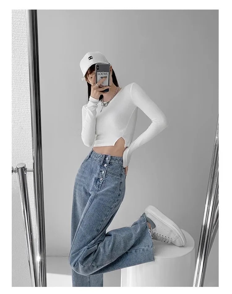 High-waisted Jeans