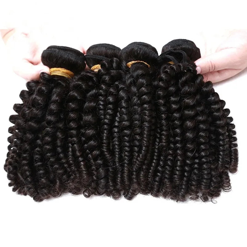 Bouncy Curly Bundles 300g/3Piece 100% Human Hair Bundles Spring Curly Brazilian Remy Hair Natural Color Double Weft For Women