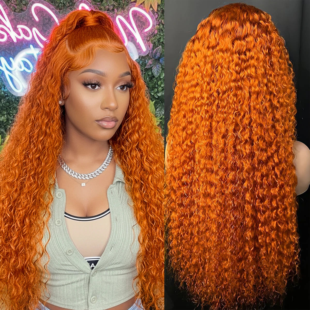 Deep Wave Ginger Lace Front Wig
