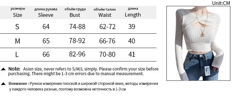 Hollow Out Sexy Long Sleeve Top for Women Spring Mesh Red Short Fitting Knit Sweater  Winter Thin Tops Sweet E8FH