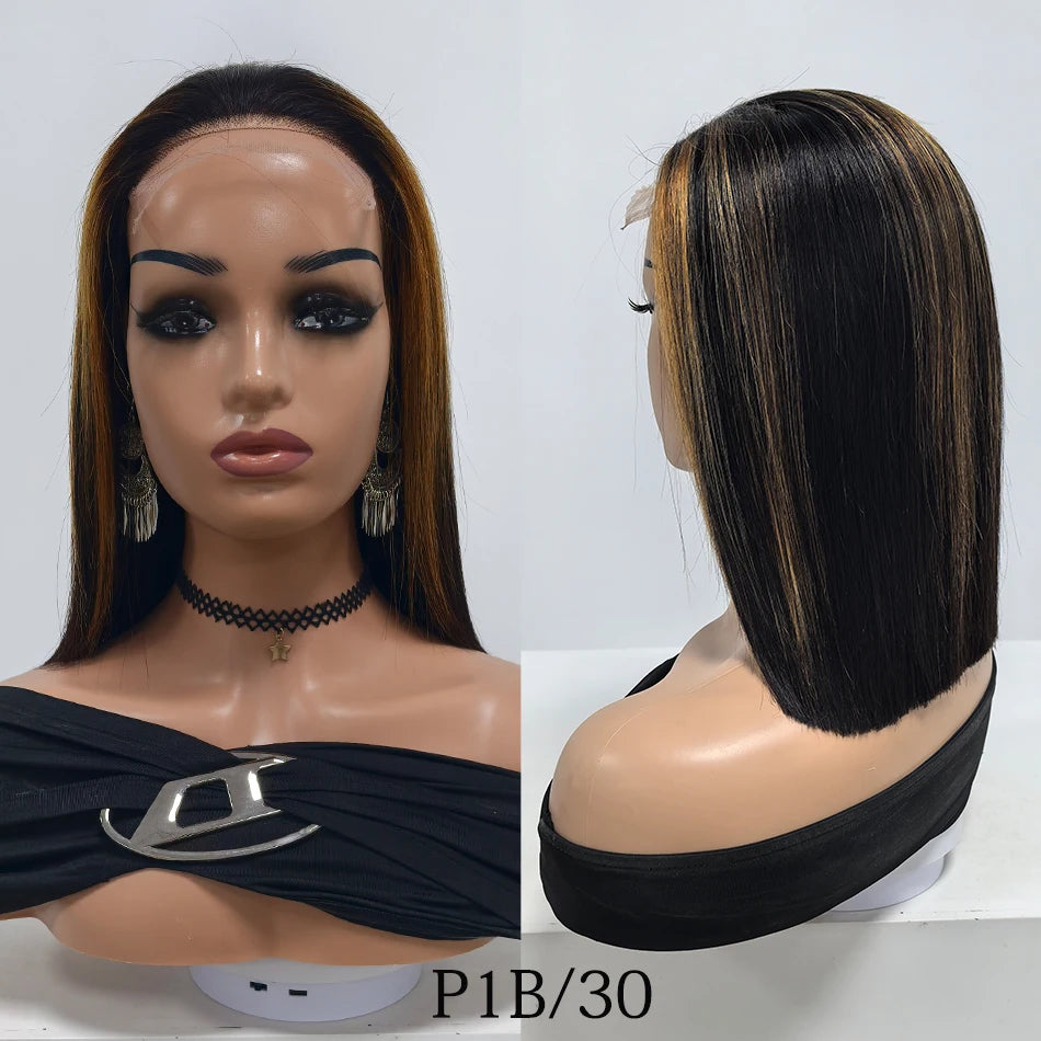 200% Density Bob Straight Lace Closure Wigs
