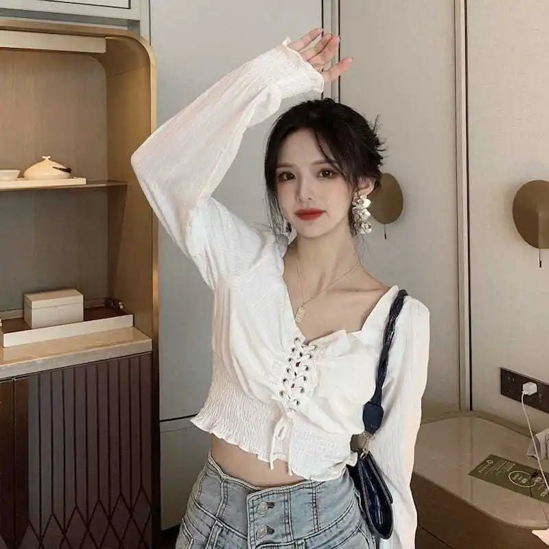 Square Collar Off Shoulder Blouse