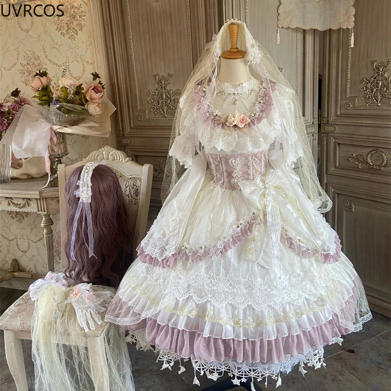 Sweet Kawaii Dress Women Victorian Vintage Princess Dress