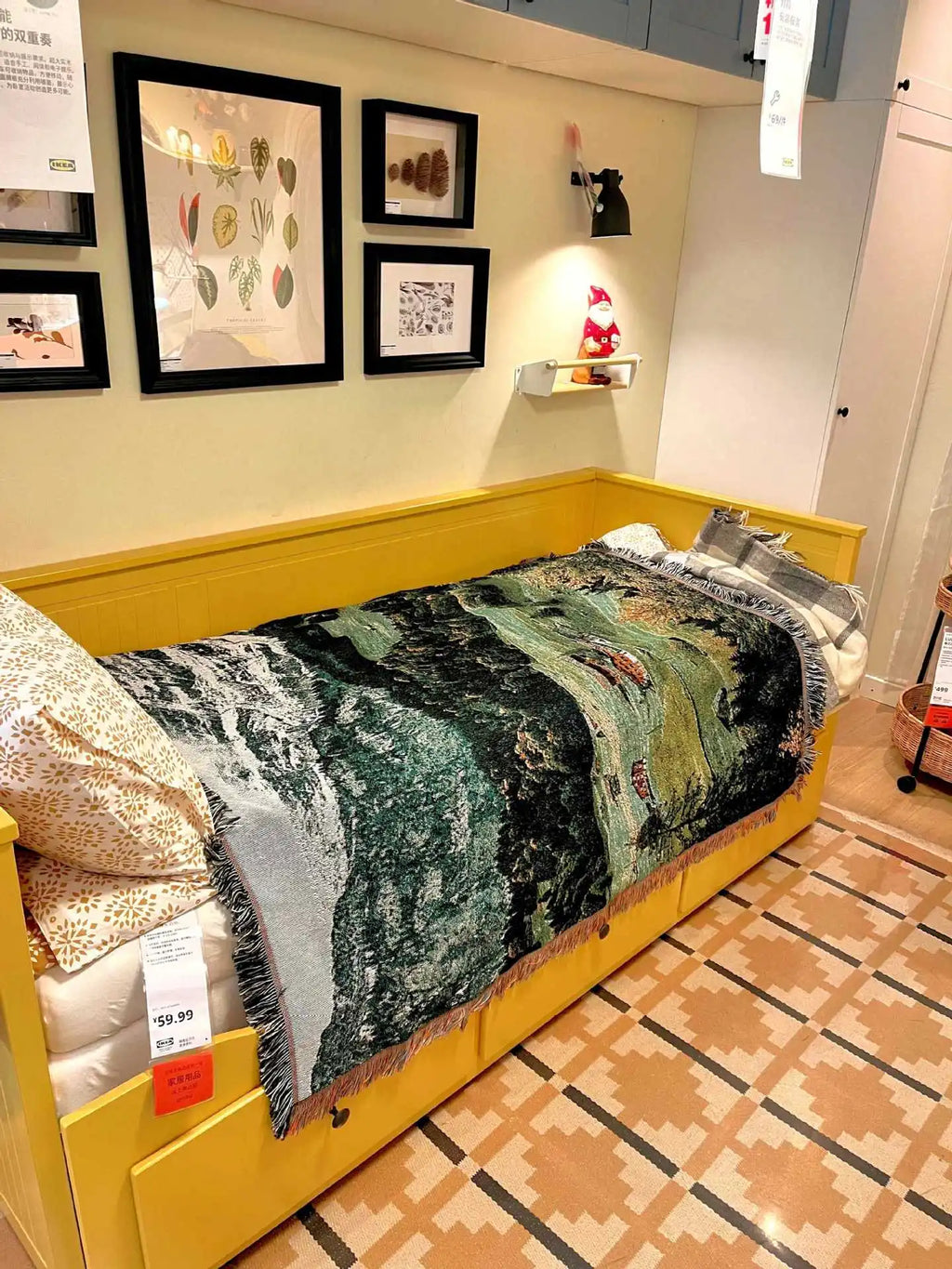 Snow Mountain Forest Cotton Thread Woven Blanket