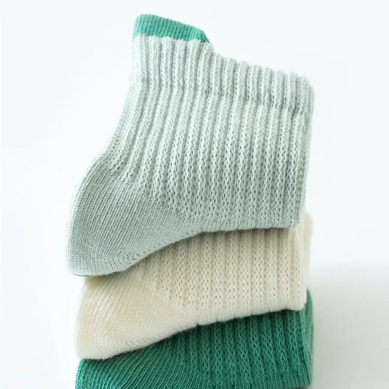3Pairs/lot Children's Socks For Girls Boys Spring Autumn Baby Girl Boy Toddler Short Floor Home Sock Anti-slip 0-5Y Kids Socks