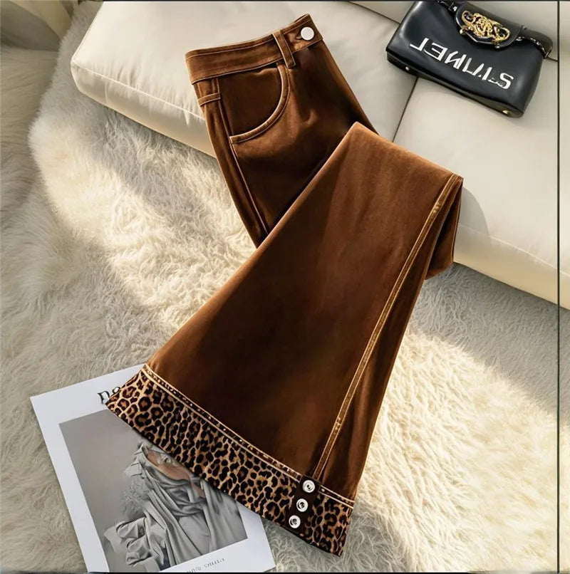 Leopard Print Trim Pant