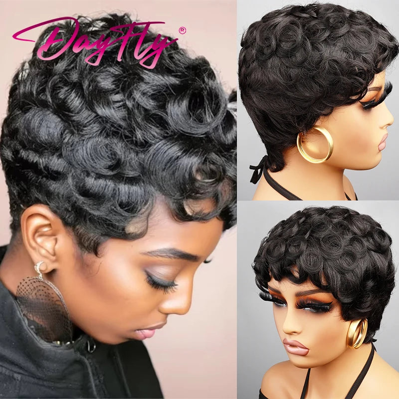 Brazilian Curly Pixie Cut Wig