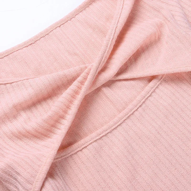 Hollow Out Sexy Long Sleeve Top for Women Spring Mesh Red Short Fitting Knit Sweater  Winter Thin Tops Sweet E8FH