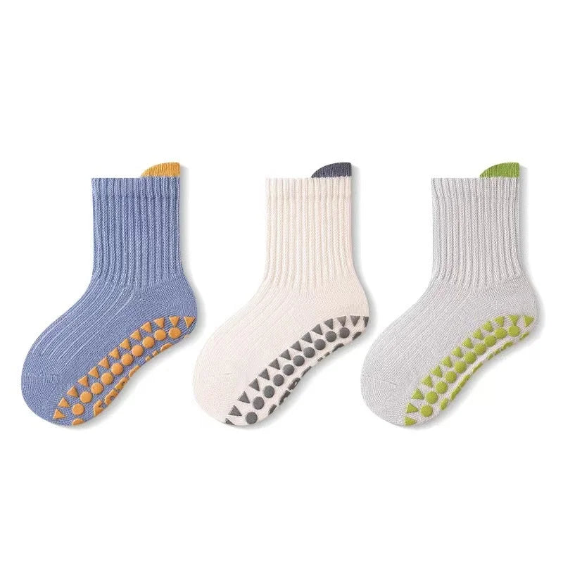 3Pairs/lot Children's Socks For Girls Boys Spring Autumn Baby Girl Boy Toddler Short Floor Home Sock Anti-slip 0-5Y Kids Socks