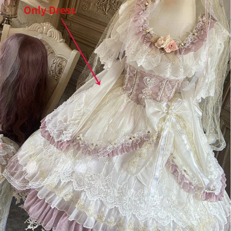 Sweet Kawaii Dress Women Victorian Vintage Princess Dress