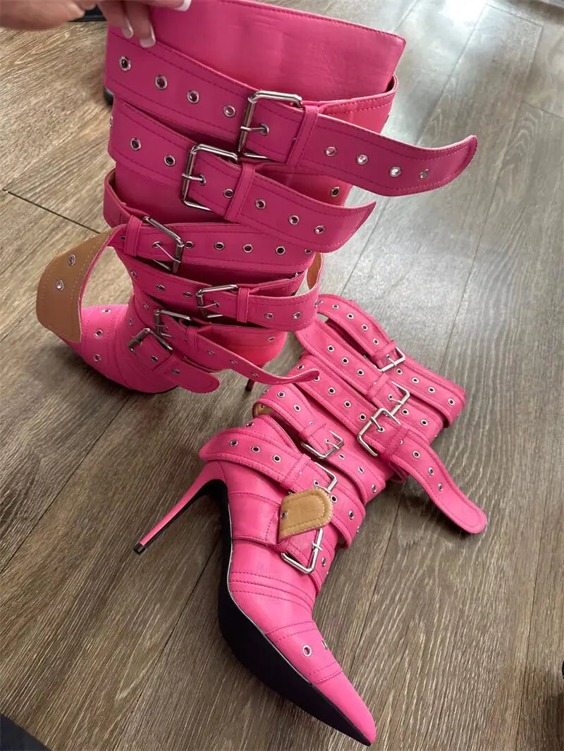 Pointed Toe Mid-Calf Boots