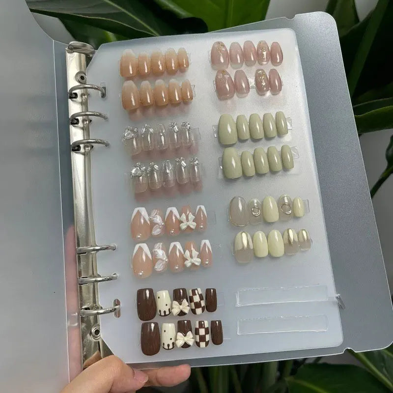 Nail Organizer & Display - Removable Loose-Nail Art Press On NailsLeaf Storage Book for Press On Nails (9.05 x 7.08 x 1.37 inch)