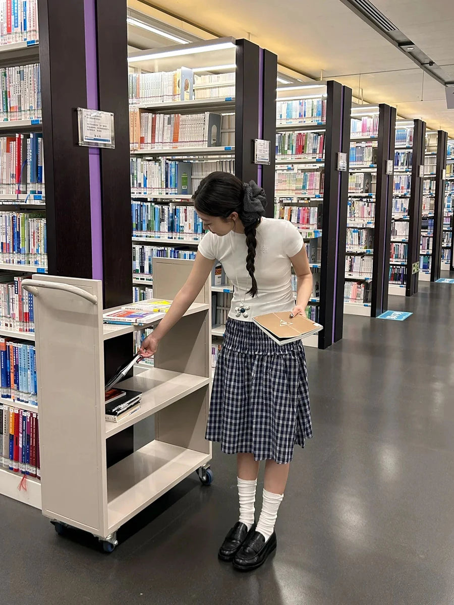 Plaid Knee-Length Skirt