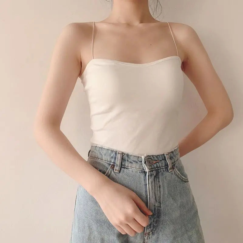 Cotton Crop Top With Pads