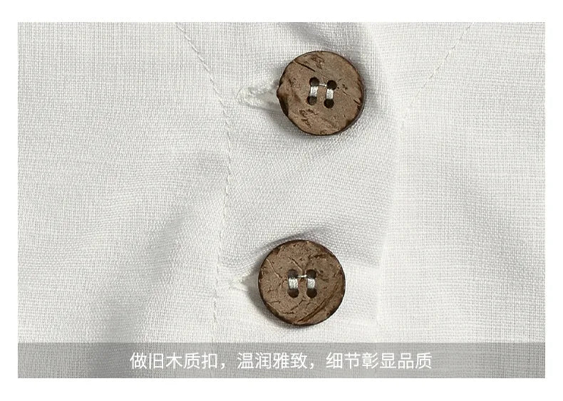 Linen Cotton Side Split Skirt