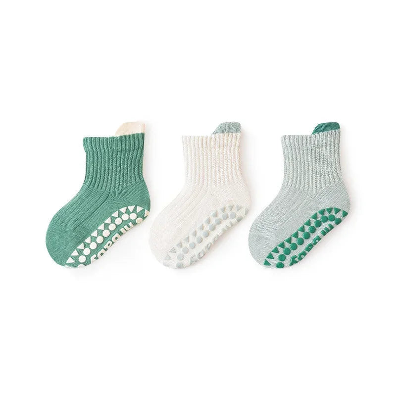 3Pairs/lot Children's Socks For Girls Boys Spring Autumn Baby Girl Boy Toddler Short Floor Home Sock Anti-slip 0-5Y Kids Socks