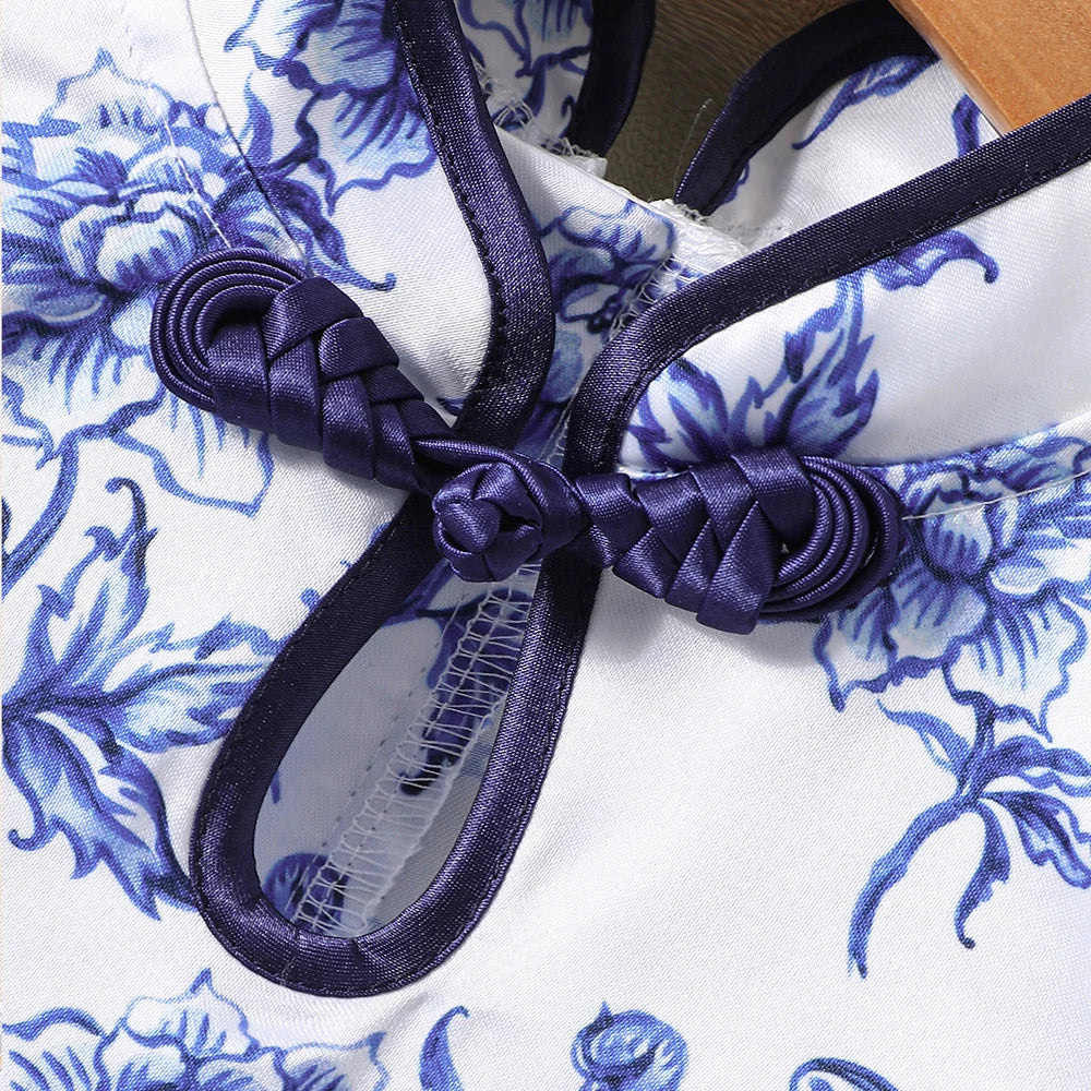 Willow Blossom Porcelain Qipao Dress