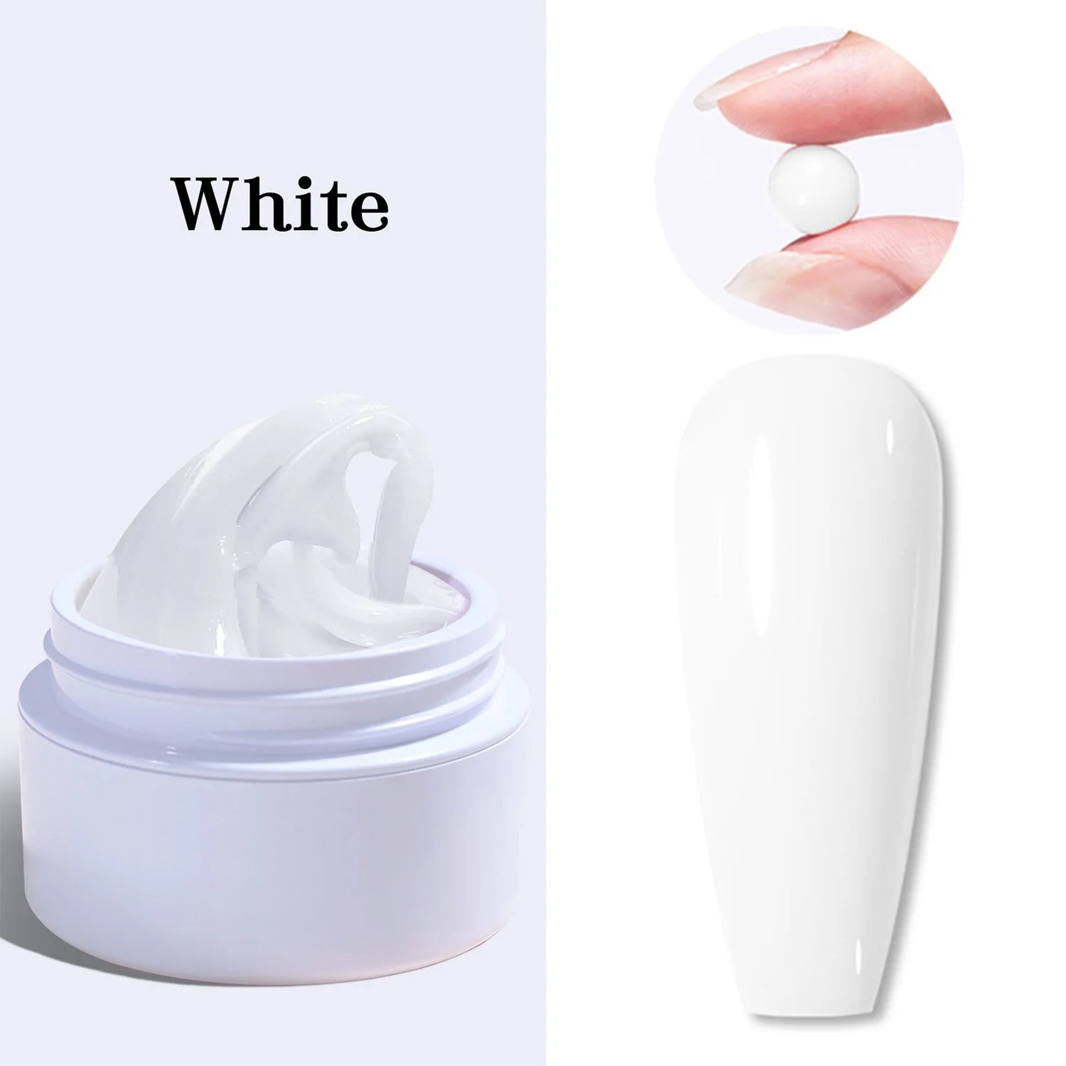 1 Jar White 3D Shaping Carving Non Stick Hand Extension Gel Nail Polish For Flower DIY Nail Art Extension Acrylic Nails Tools