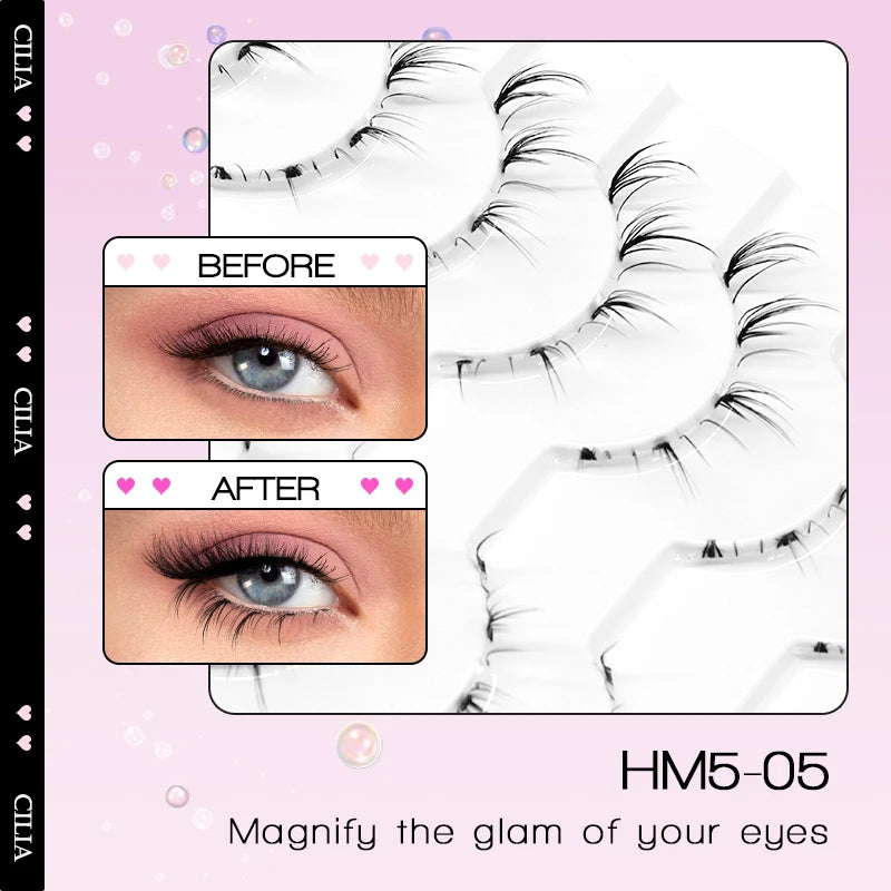 10/6/5Pairs Lower Lashes Natural Under Eye Lashes Soft 16 Different Styles False Eyelash Clear Band Faux Mink Fake eyelashes