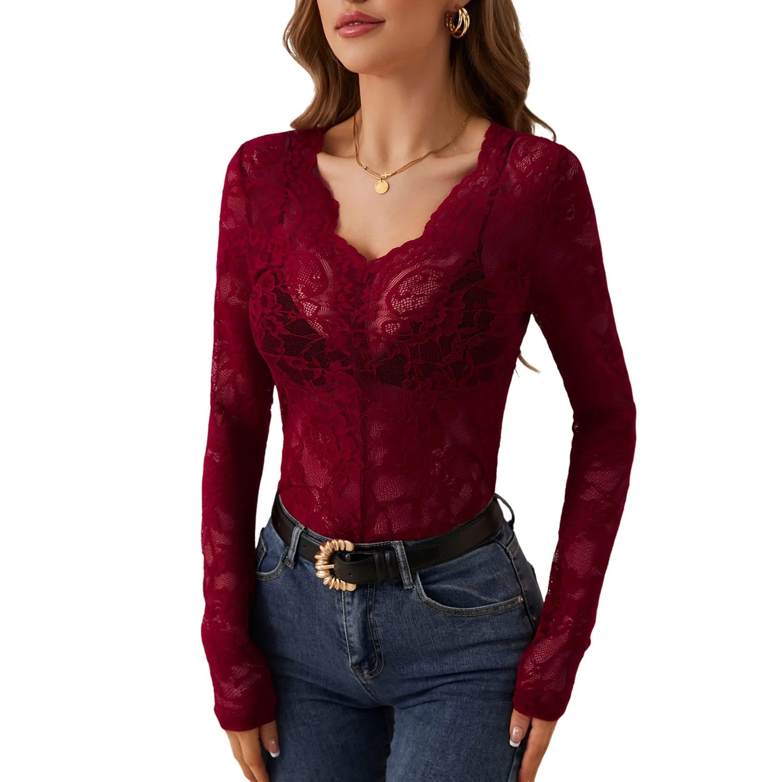 Floral Eyelet Lace Shirt