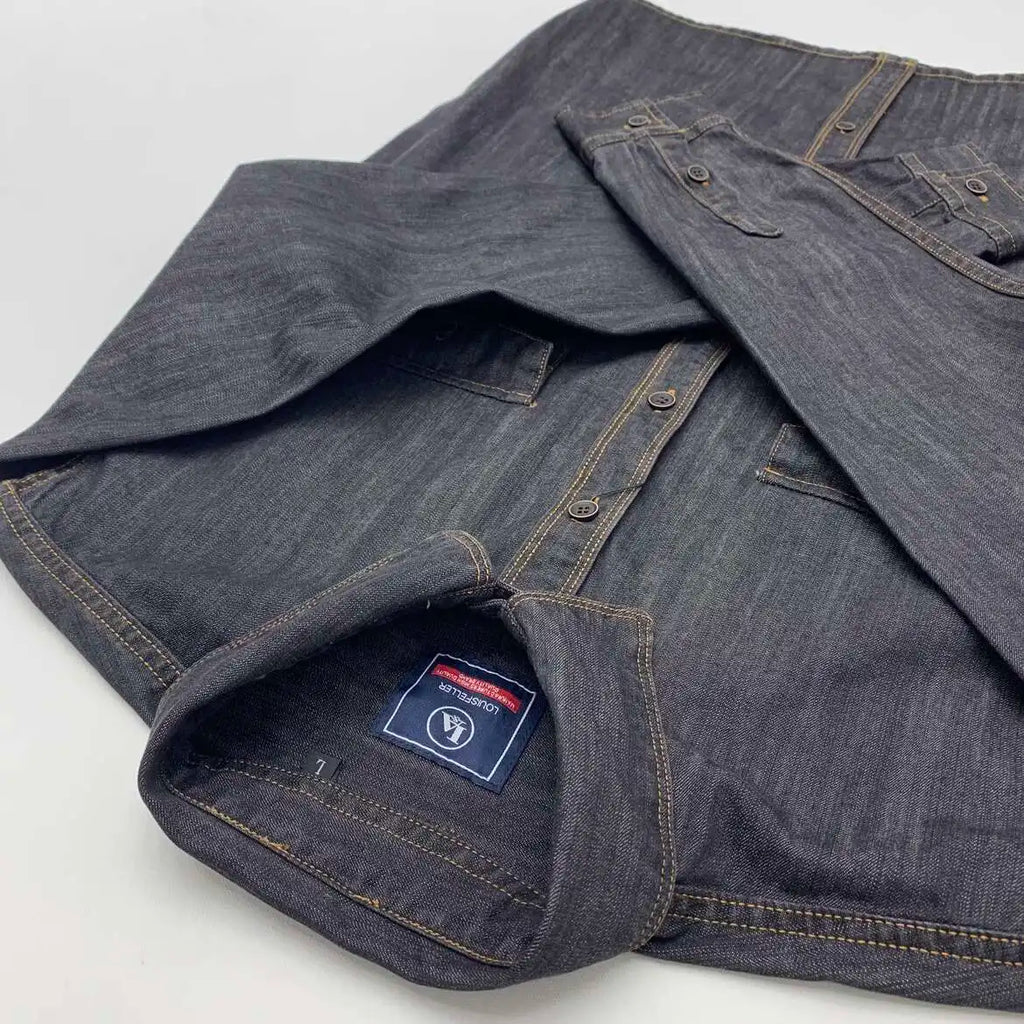 Heavyweight Washed Cotton Workwear Denim Shirt