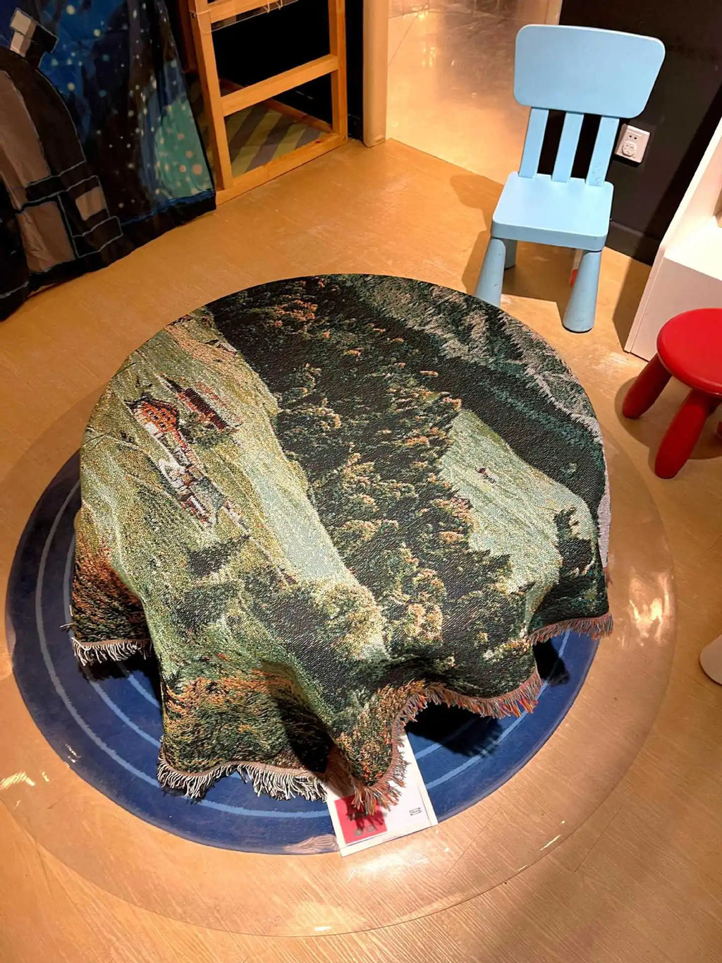 Snow Mountain Forest Cotton Thread Woven Blanket