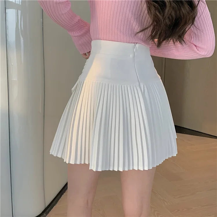White Pleated Skirt