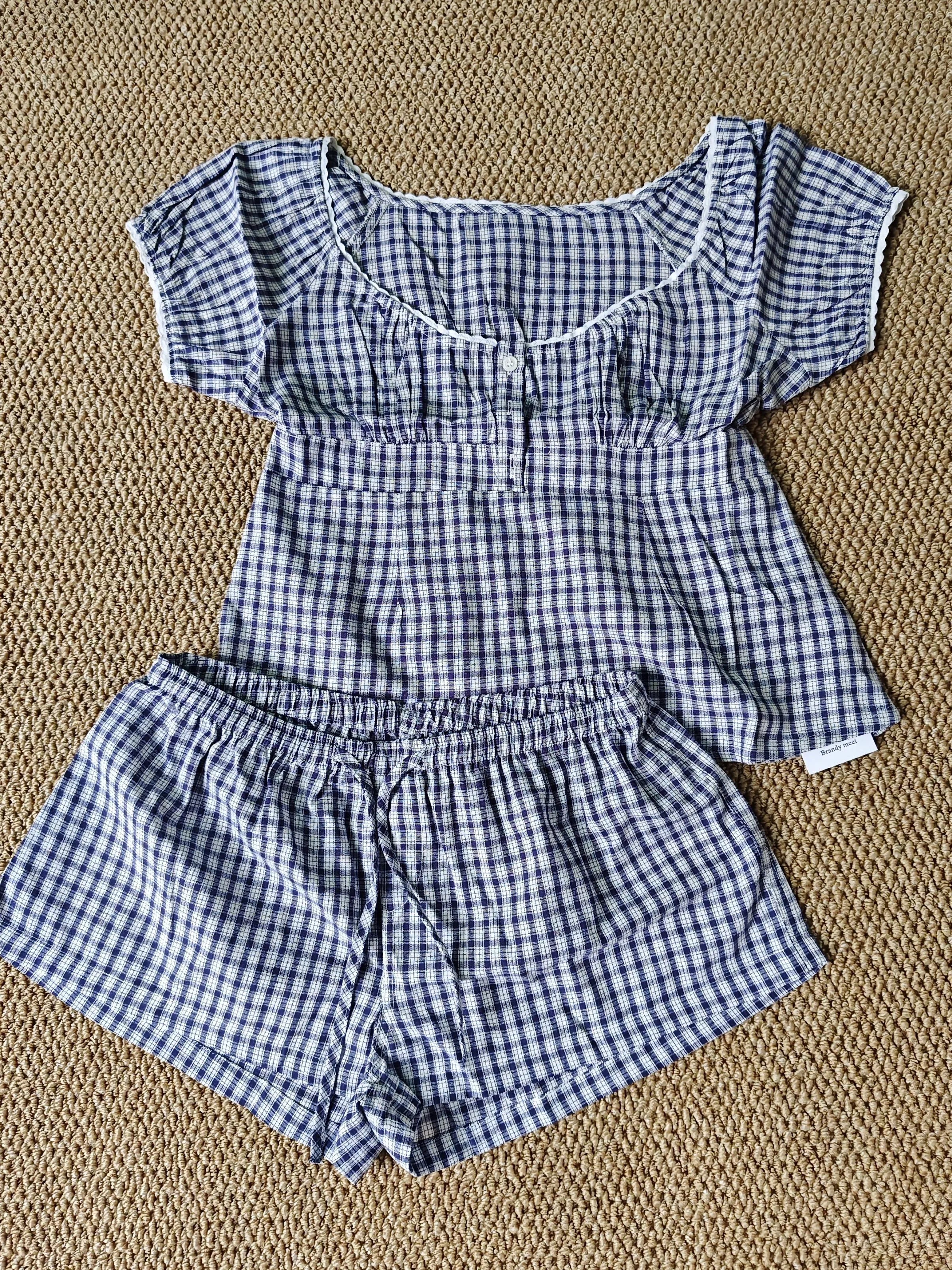 Red Plaid T-Shirt Shorts Set