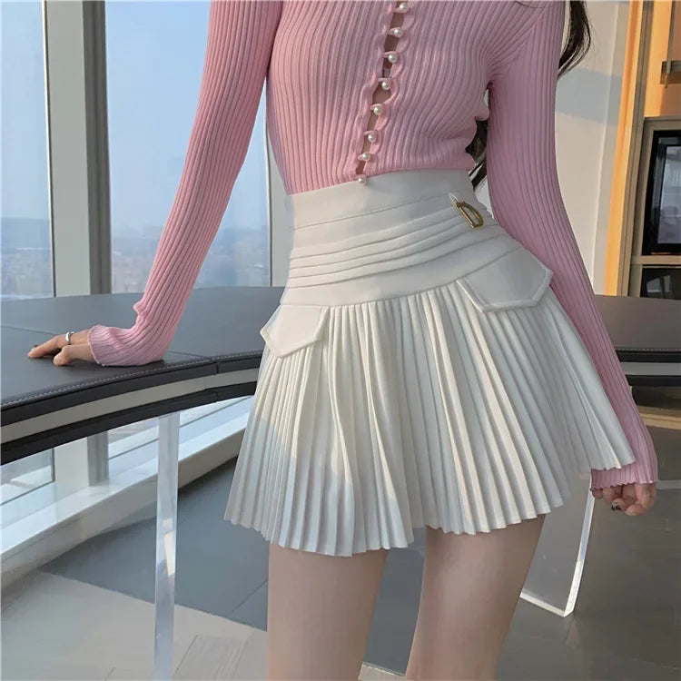 White Pleated Skirt