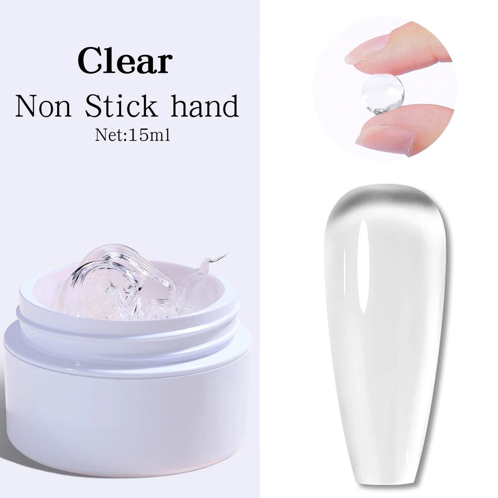 1 Jar White 3D Shaping Carving Non Stick Hand Extension Gel Nail Polish For Flower DIY Nail Art Extension Acrylic Nails Tools