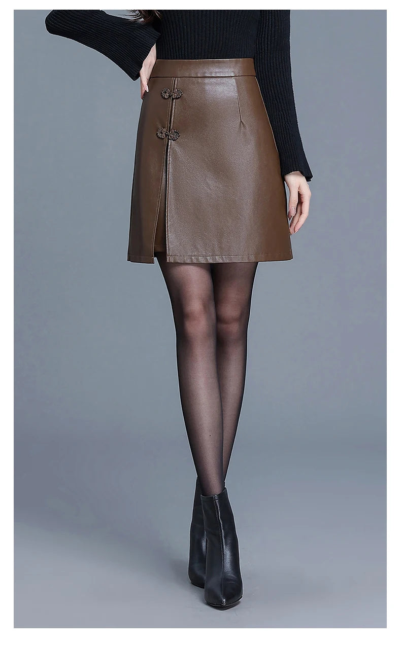 PU Leather Skirt