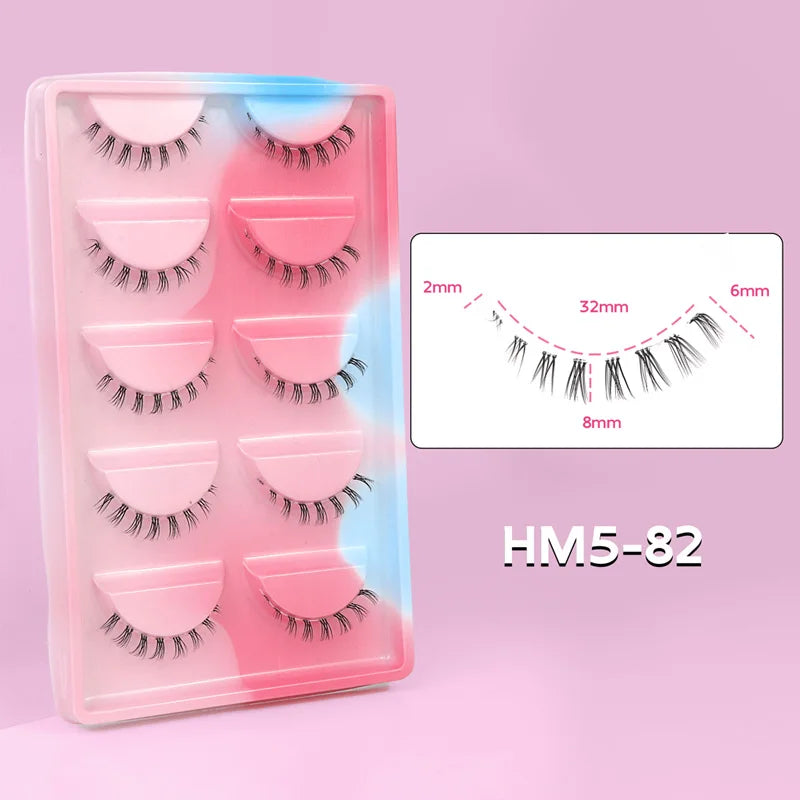 10/6/5Pairs Lower Lashes Natural Under Eye Lashes Soft 16 Different Styles False Eyelash Clear Band Faux Mink Fake eyelashes