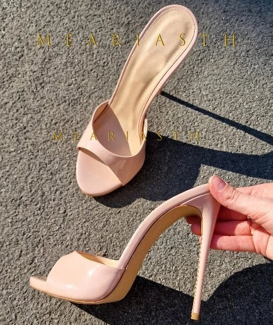 Leather Stiletto Slippers