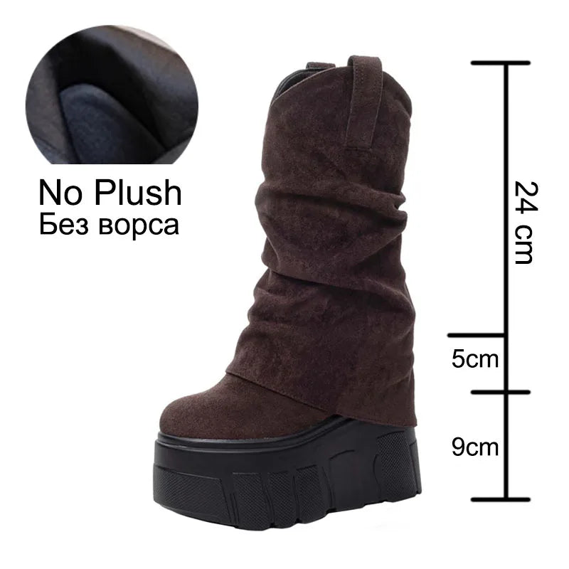 Fujin 5 Inch 14cm Stretch Boots Short Ankle Boots