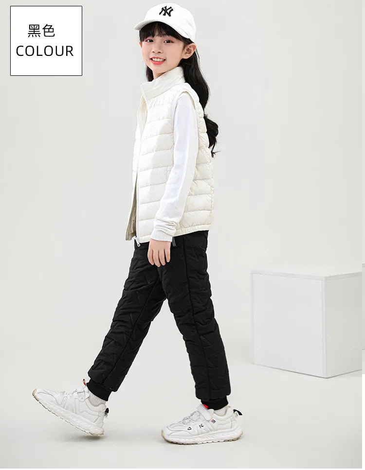 Boys Girls Down Cotton Trousers 2021 New Winter Thicken Warm Baby Waterproof Kids Pant 2-12 years old for Children Sweatpants