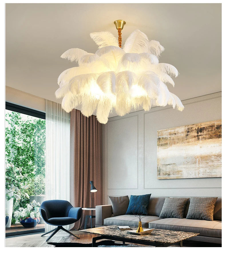 Ostrich Feather Lamp