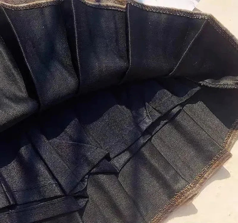 Plaid Woolen Pleated Skirt