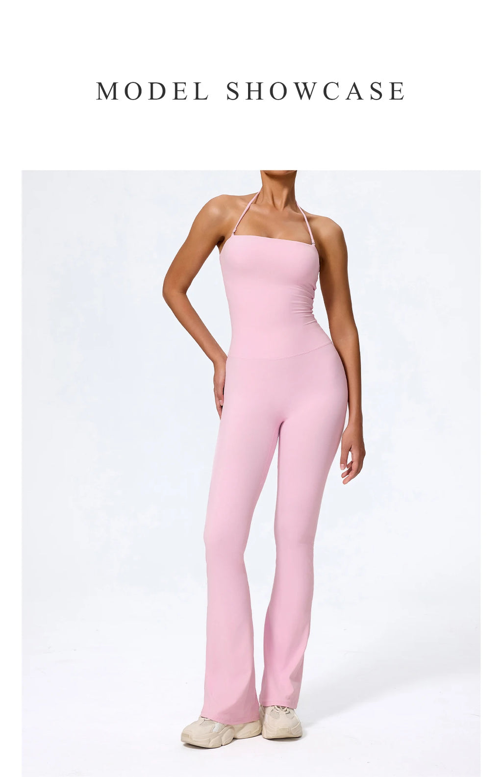 NewFall/Winter Women Sleeveless Yoga Jumpsuit Female Gym Flared Overalls Neck-hanging Backless Sportswear Sport Outfit For Woman