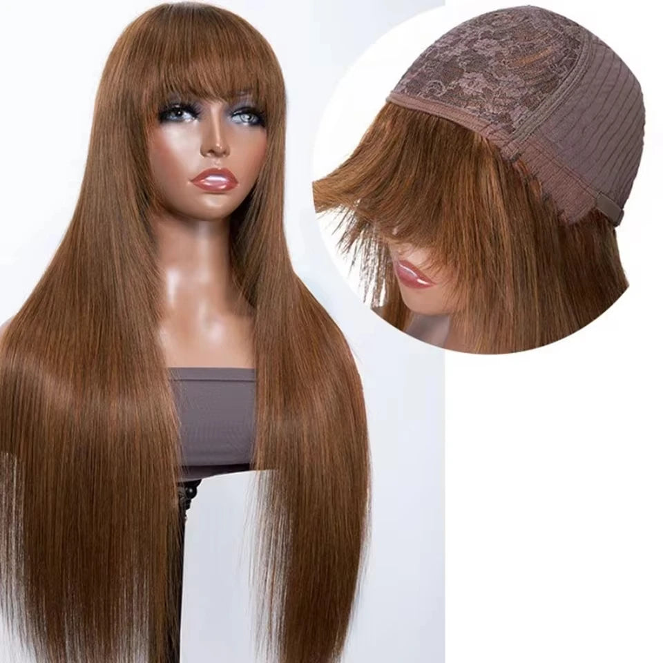Reddish Brown Bangs Wig