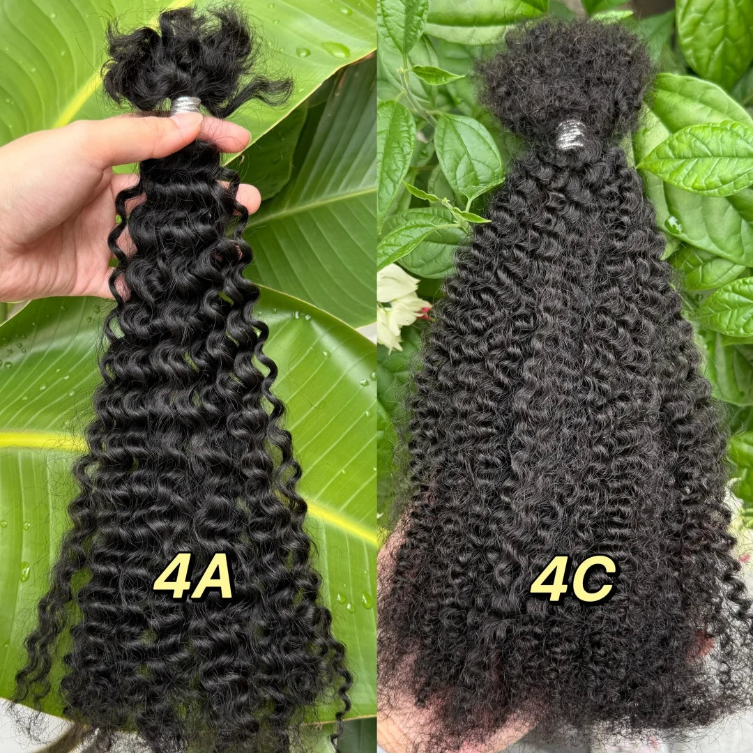 Afro Kinky Curly Soft Human Hair Braiding Extension