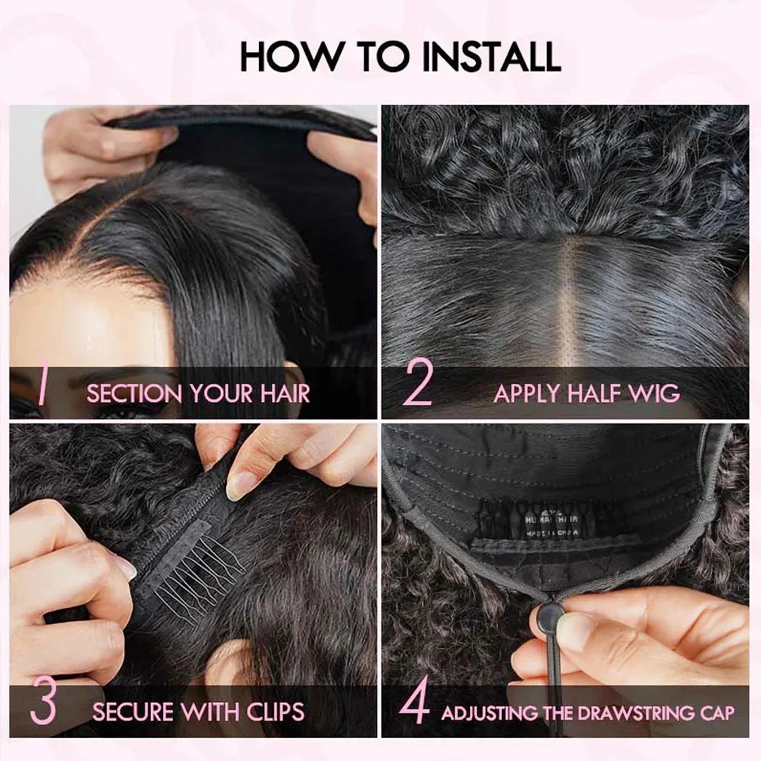 Burmese Curly 3 IN 1 Half Wigs