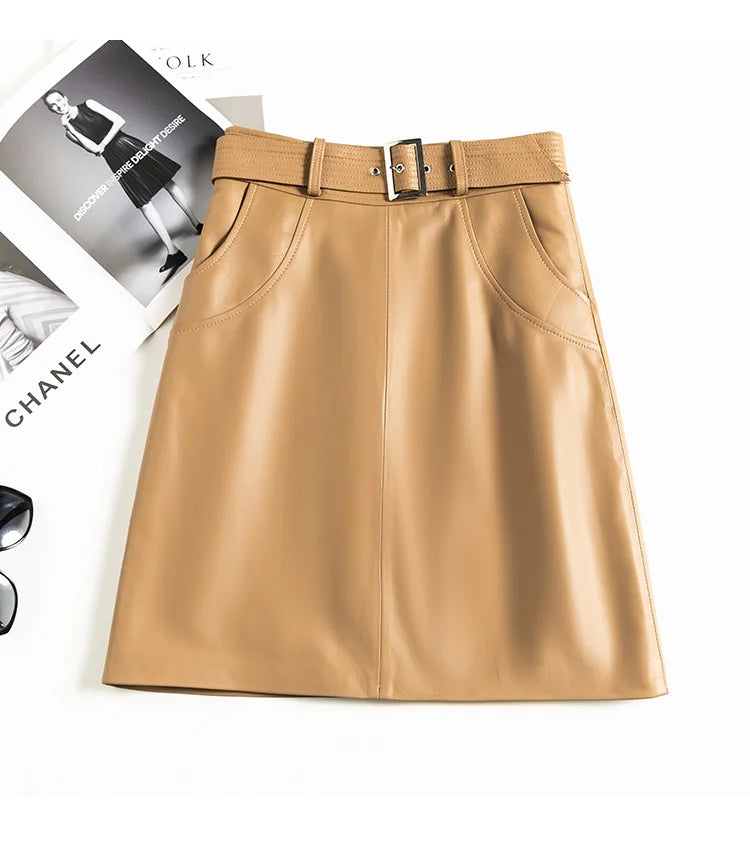 Leather A-Line Skirt