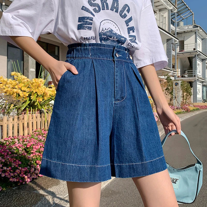 Loose Wide Leg Jean Baggy Shorts
