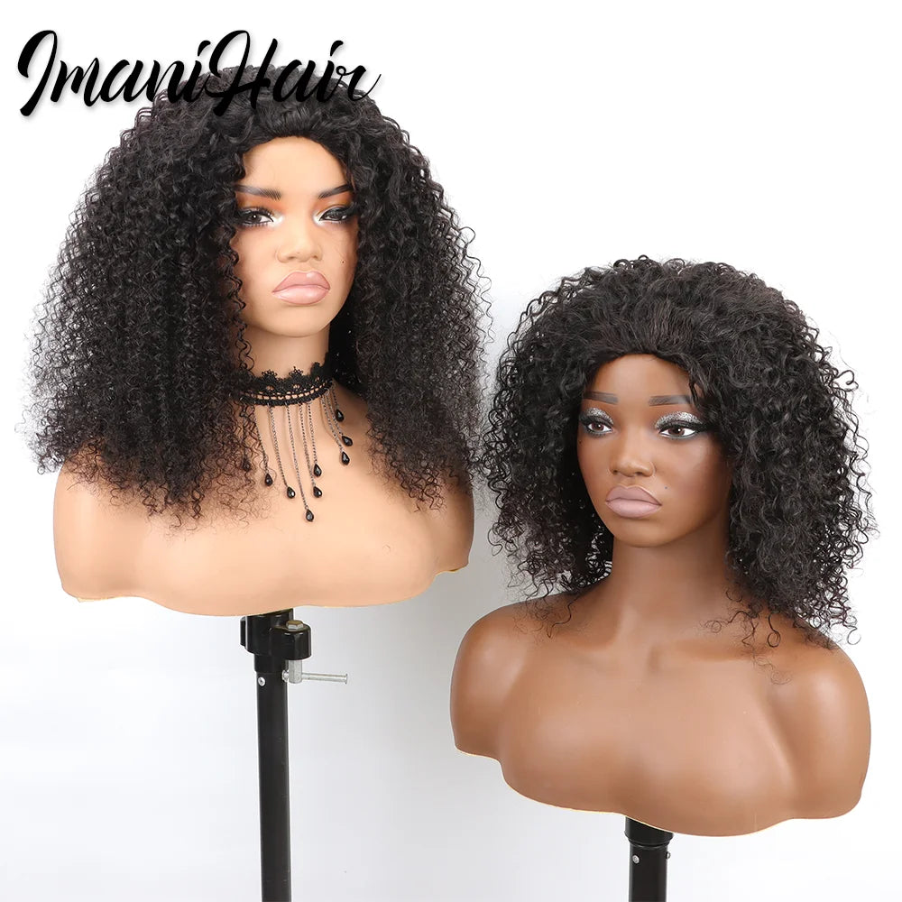 210% Half Wigs Human Hair Curly Wig