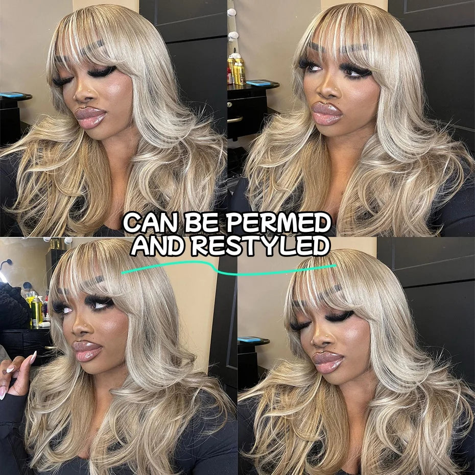 Ash Blonde Highlight Lace Frontal Wig