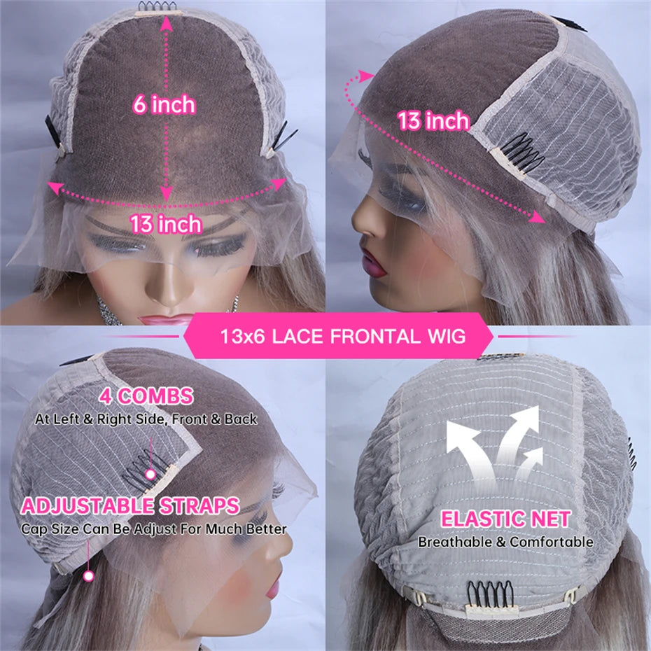 Ash Blonde Highlight Lace Frontal Wig